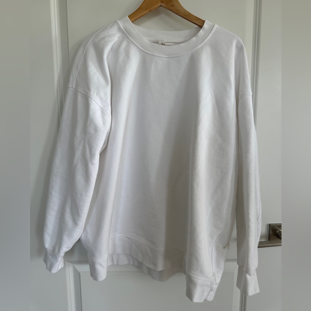 Lululemon White Perfectly Oversize Crew sweatshirt size 12